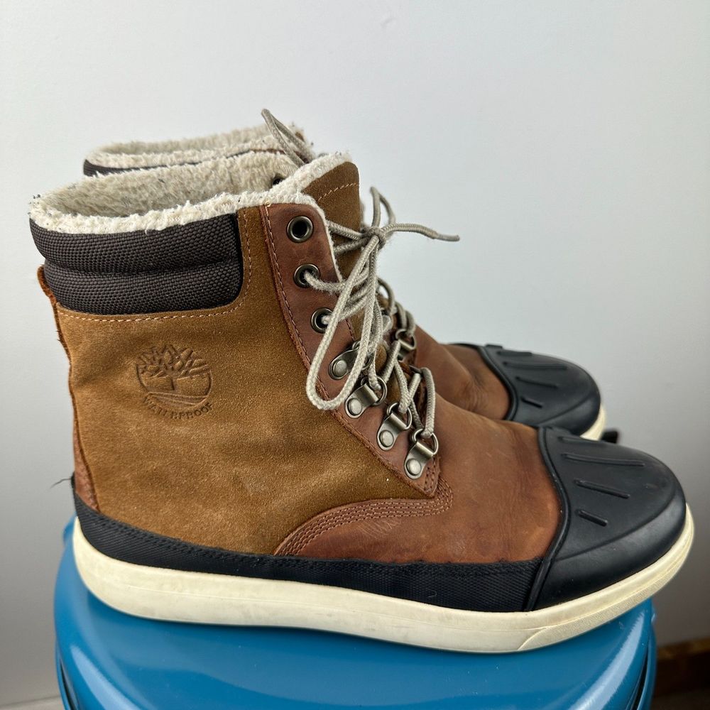 Timberland Men's 6" Warm Lined Medium Brown Leather Snow Boots